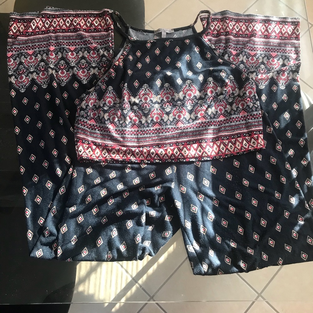 Charlotte Russe Size L Crop Top/ Size M Pant Set